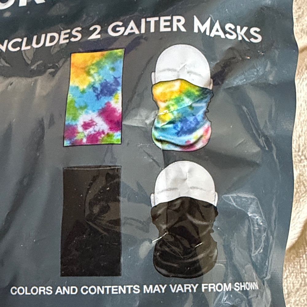 Tie-Dye & Black Gaiter Face Mask Duo - Pack of 2